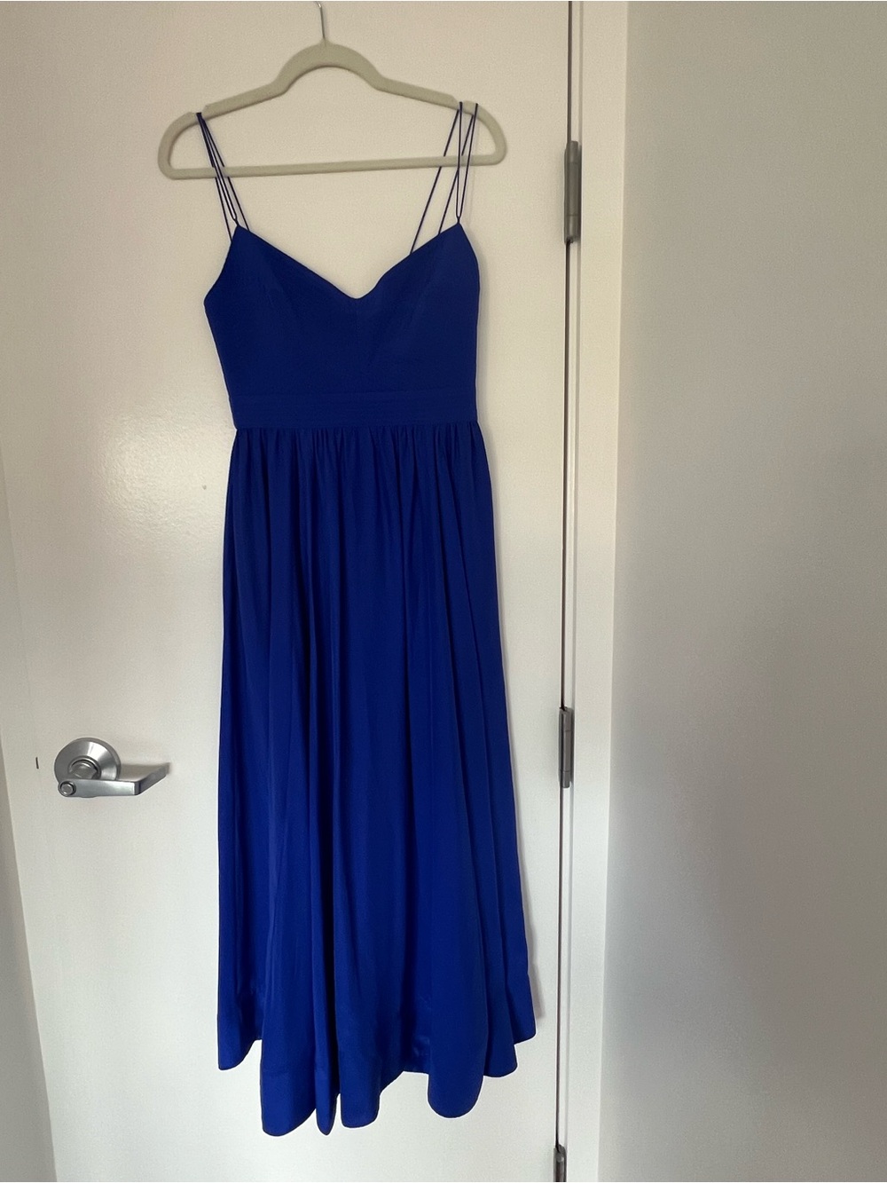 La Ligne Royal Blue Double-Spaghetti Strap Maxi Dress